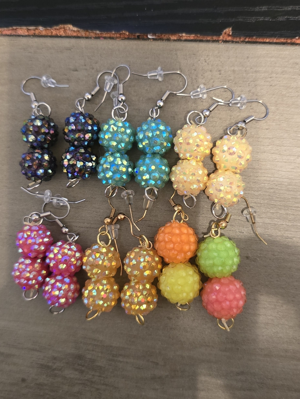 Sparkling Beaded Drop Earrings - Multicolor
